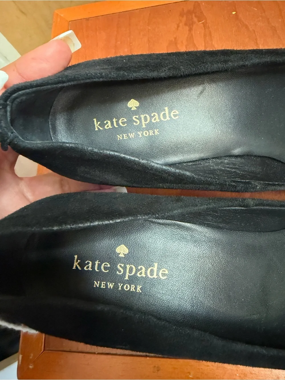 Kate Spade New York Black Suede 2” Block Heel Pumps Size: 8.5